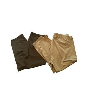 NWOT Women's Capri Pants Black/Olive Green Elastic Waist Size 1XL